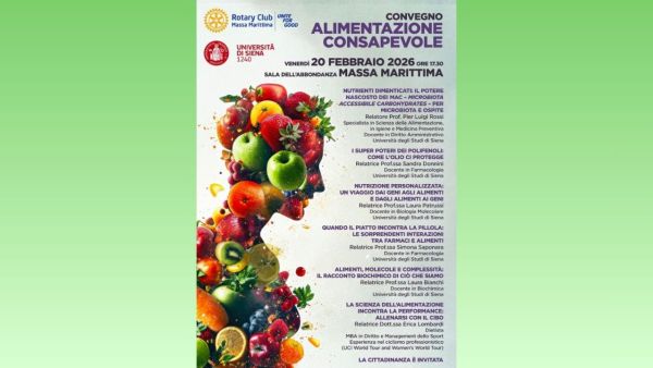 Un convegno sull’alimentazione consapevole promosso dal Rotary Club di Massa Marittima