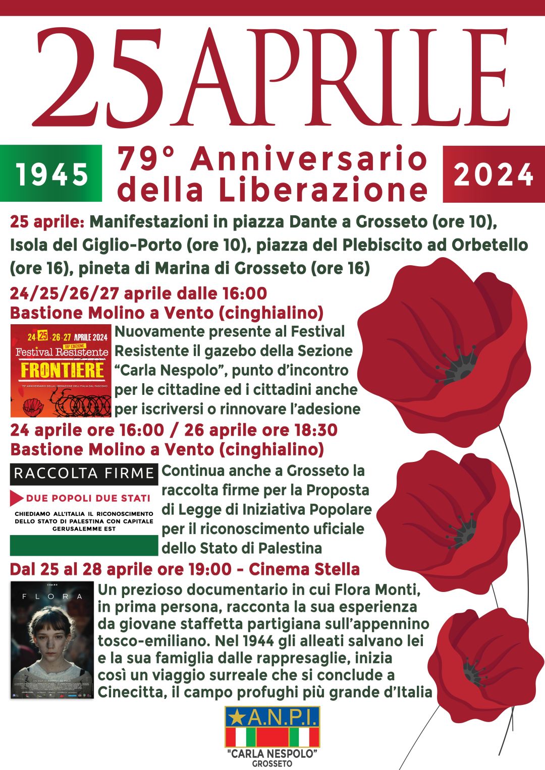 Ritorna Festa della Liberazione, le attività della Sez. "C. Nespolo" da Grosseto a Isola del Giglio