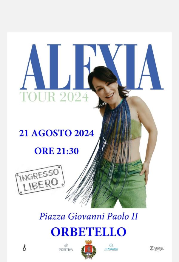 Estate ad Orbetello, in piazza arriva l'Alexia Live Tour 2024