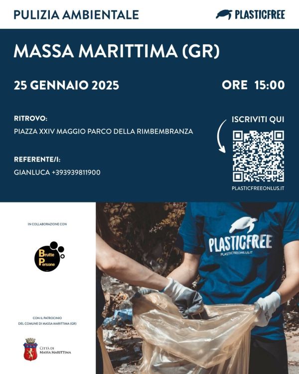 A Massa Marittima giornata di raccolta rifiuti con l’associazione Plastic Free