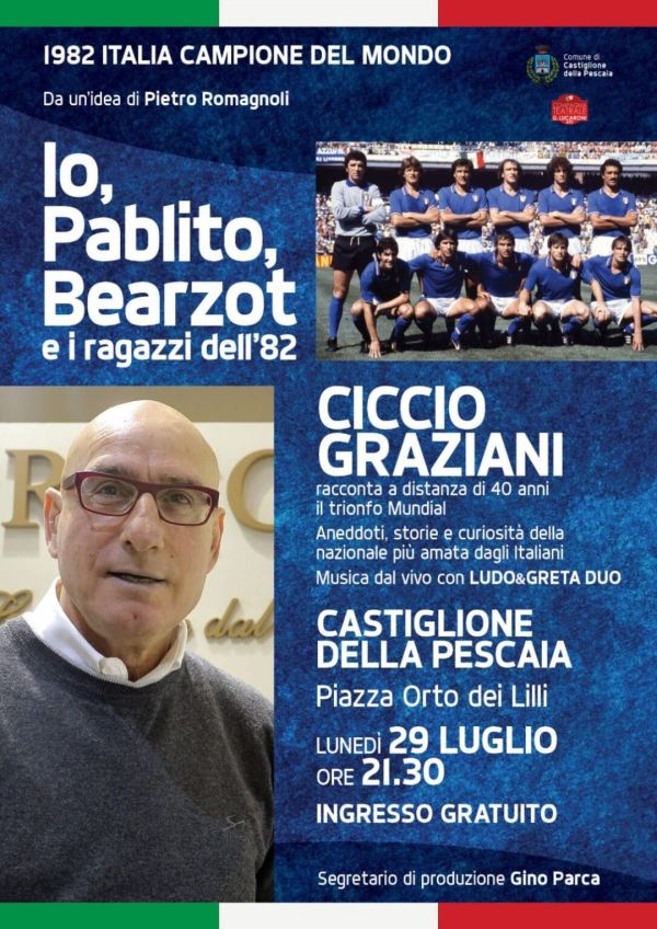 "Io, Pablito, Bearzot e i ragazzi dell’82", Ciccio Graziani a Castiglione della Pescaia